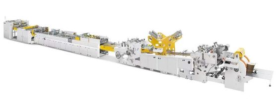 180-350gsm lembar persegi bawah tas kertas belanja membentuk mesin dengan lubang pegangan