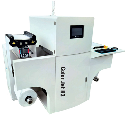 Roll to Roll Feeding CMYK Mesin Pencetakan Label Inkjet Digital untuk Pengoperasian Mudah
