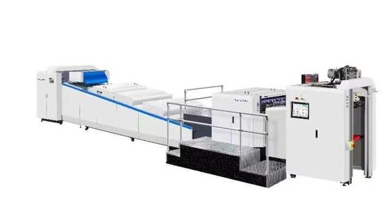 Mesin High Speed UV Varnishing dengan 9500 lembar/jam, 730x1060mm Max Sheet Size dan Teflon Conveying Belt untuk pengolahan kertas